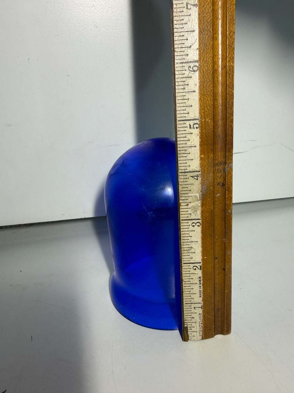 Vintage Cobalt Blue Glass Industrial Light Cover Globe - Picture 8 of 9